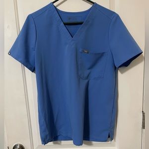 Figs Catarina scrub top ceil blue medium